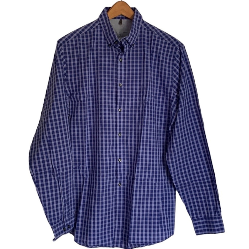 Geoffrey Beene Purple & Lavender Plaid Dress Shirt